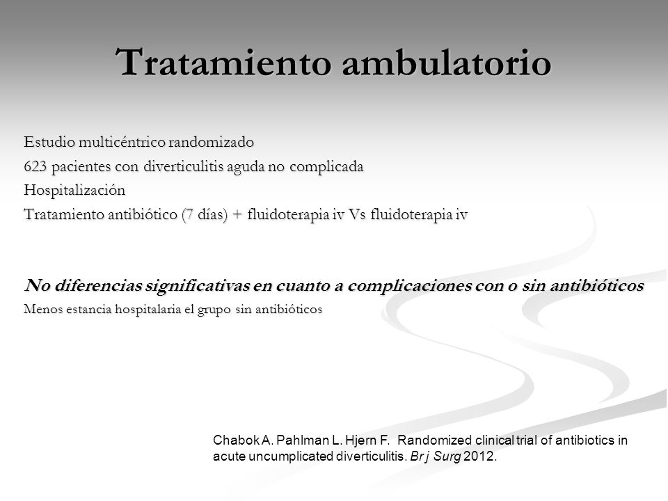 Diverticulitis aguda tratamiento antibiotico